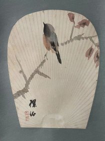 A211. 旧画立轴，梅仙款，《扇面花鸟》。