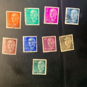 西班牙邮票 国王9枚（信销、盖销票）