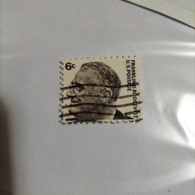 美国信销邮票 1965年 总统 罗斯福 面值6c（ 库存 1 ）