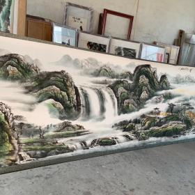 国画金桥富路字画书画国画卷轴一丈二3.5乘1米轴客厅办公室饭店画