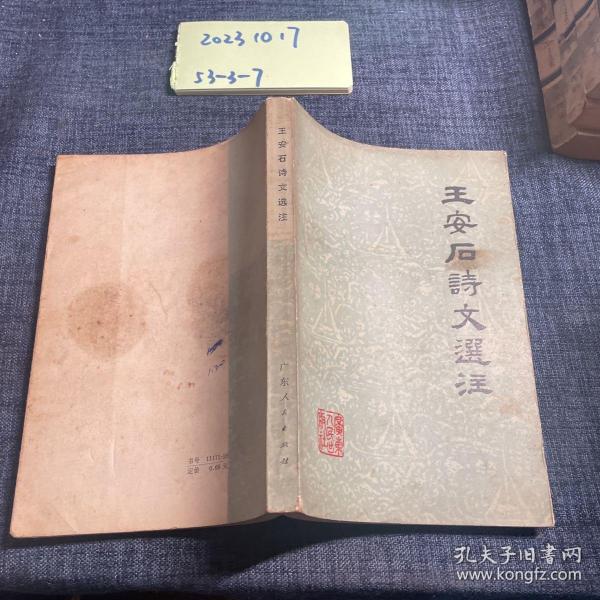 王安石诗文选注：中国古典文学作品选读