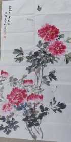 老国画一副（不认识名称，名字好像是风莲）