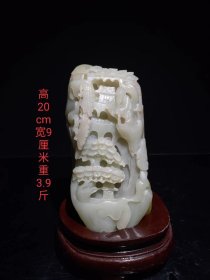 新疆和田青玉雕刻摆件