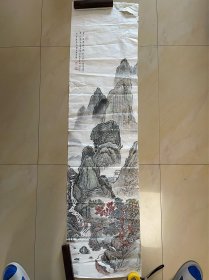 山水画 国画 字画 书画 纯手绘 条幅 竖版 作品 软片