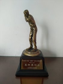 高尔夫奖杯: 2009年广东省“招银杯”高尔夫球邀请赛青年组 总杆第四名(2009年5月27日) 高尔夫被称为“绅士运动”， 种类层出不穷藏品走俏拍卖会。