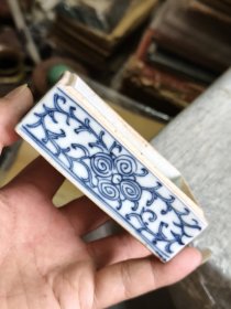 清代青花印泥盒，画工发色一流，没盖子，最后一图一点小飞皮