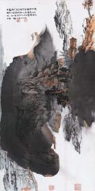 张大千 水竹居图。纸本大小89.19*179.56厘米。宣纸原色微喷印制,