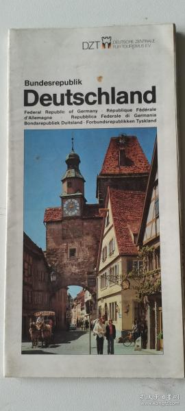 外文原版地图~~~~~~~ Deutschland【德国地图】原版地图，打开尺寸96.5*63厘米.