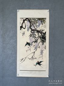 吴湘花卉，镜片装裱，花鸟画