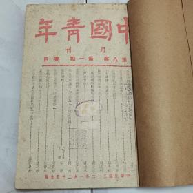 珍稀罕见民国期刊杂志 三青团重要刊物宣传阵地《中国青年》月刊 土纸本 第八卷第一至四期 四册合订一册全 第四期为“三民主义青年团第一次全国代表大会纪念专号” 此期刊内有大量国民党政要发表文章 珍稀罕见文献资料