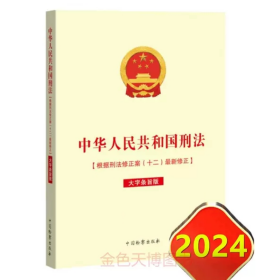 2024 中华人民共和国刑法 根据刑法修正案十二新修正 大字条旨版 16开 中国检察出版社 9787510230462 