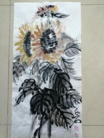 手绘国画向日葵