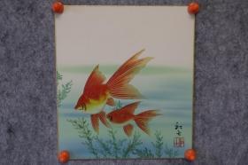 【包手绘】日本回流老画 和风浮世绘绢本卡纸画
