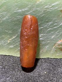 精美高玉化仿古风化纹玛瑙晶洞桶珠一颗