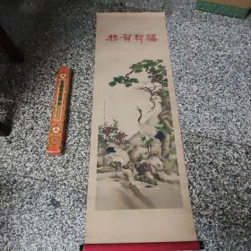 丝织品（松鹤图），带盒原包装，杭州都锦生