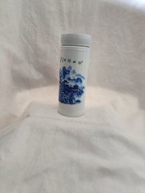 500毫升大号陶瓷杯景德镇双层陶瓷水杯办公室茶杯子青花瓷礼品杯