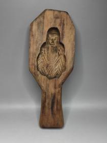 清代月饼模具，老月饼模具，人物题材。长25.5cm 宽10cm 高2.5cm。