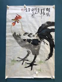 著名画家-杨全意精品绘画雄鸡图一幅。