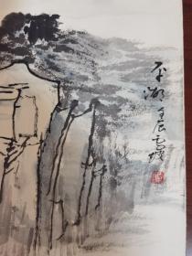 雪坡，上海山水画家册页（十幅书画）书法上款人为上海名家支德裕，品相如图自然旧，画作单幅尺寸为46x32