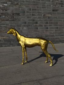 铜鎏金（旺财犬）做工精细，家中摆放吉祥财富的象征，旺财.旺财旺旺财，尺寸见图1