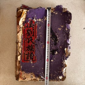 大清宣统元年洲溪刘氏重修族谱 单册全大尺寸开本 首页有手抄内容 末尾有空白纸张