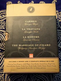 BLACK DOG OPERA LIBRARY：CARMEN、LA TRAVIATA、LA BOHÈME、THE MARRIAGE OFFIGARO。黑狗经典歌剧文库：卡门、茶花女、艺术家生涯、费加罗的婚礼。( 4本书+8CD 原包装 )