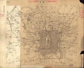 0558-15古地图1894 北京近傍图壹览  北京。纸本大小55*66厘米。宣纸艺术微喷复制