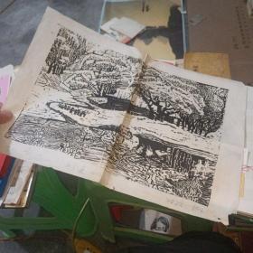 木刻版画 胡贻孙 中国美术家协会会员、中国版画家协会理事.版画家 胡贻孙签名赠送给贵州漫画家 杨树森 品如图 货号50-4