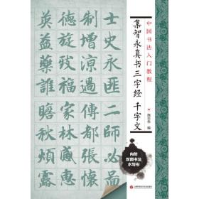 中国书法入门教程 集智永真书三字经：千字文（附赠双面环保水写布一块 可临可描）