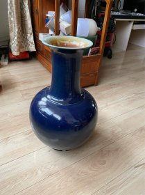 清代祭蓝釉大花瓶，高50厘米，底足一小磕，其余全品，品相如图，6000包快递