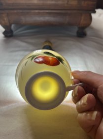 手绘老瓷杯一对