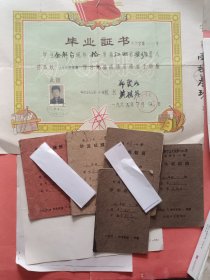 著名数学家 【余解台】 学生证 、毕业证 、学生成绩单、 手稿 、推荐信、影集照片一大本【130多张】等资料合出