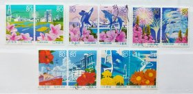 日本信销邮票～地方版《名古屋港》10全。