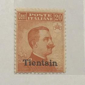 意大利在华客邮天津（Tientsin）2《加盖“Tientsin”普通邮票》散票10-5“二十仙”