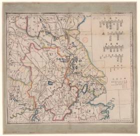 古地图1876 江苏省安徽全图 法国藏本。。纸本大小71.42*69.56厘米。宣纸艺术微喷复制。