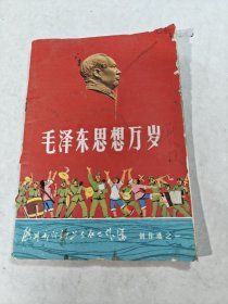 毛泽东思想万岁（创作选一）（书棱，前后皮破，书里面有黄斑，字体，边破，内容完整，品相如图）