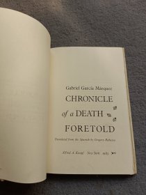 Chronicle of a Death Foretold 毛边本