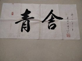 普陀山 道生长老 舎青 字一幅