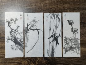 梅兰竹菊四条屏 国画手绘作品