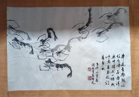 杨再春 题   耀国画  合作  墨虾