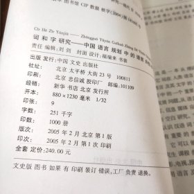 词和字研究:中国语言规划中的语言共性和汉语个性