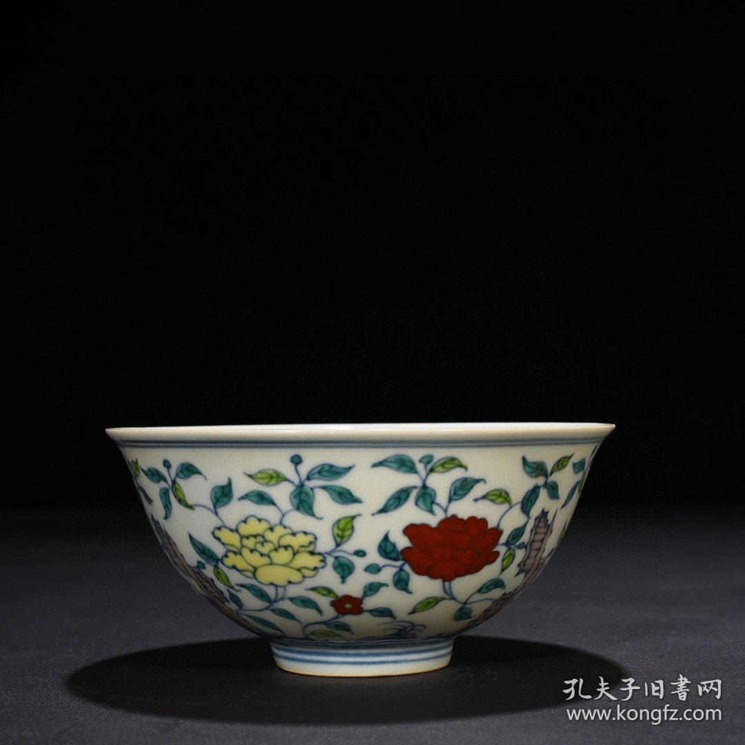 明成化斗彩湖石花卉纹宫碗 7*15.5厘米