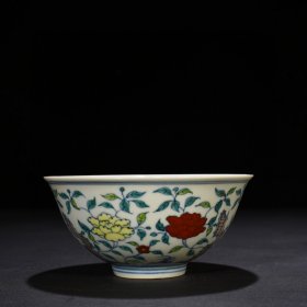明成化斗彩湖石花卉纹宫碗 7*15.5厘米