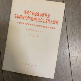 决胜全面建成小康社会夺取新时代中国特色社会主义伟大胜利—在中国共产党第十九次全国代表大会上的报告