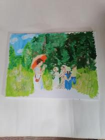 油画：游园（规格：30cmx40cm，只接受快递方式发货）