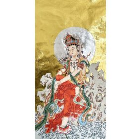 岩彩贴金佛像画（手绘）