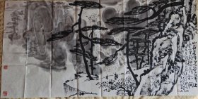 中国美协会员国家一级美术师王永敬焦墨山水画精品保真。