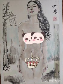 【保真，拍中，画家本人给发货】湖北省美协会员任少华老师精品写意人物，托片，任少华，号池飞，1968年生，武汉人，毕业于湖北美术学院，2017年进修于何家英工作室高研班，湖北省美协会员，学院派画家，国家一级美术师，擅长人物，花鸟。