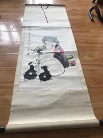 著名书画家大家，名家，李士平，精品人物立轴