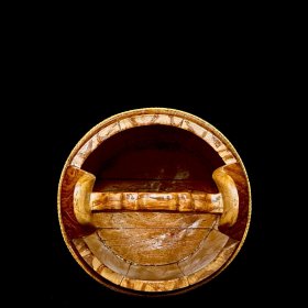 清乾隆仿生瓷木纹釉一桶天下;19x14厘米